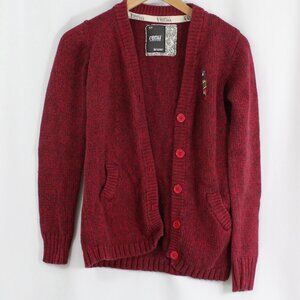 University of Guelph Women's Small Cotton Button Down Red Cardigan with Logo